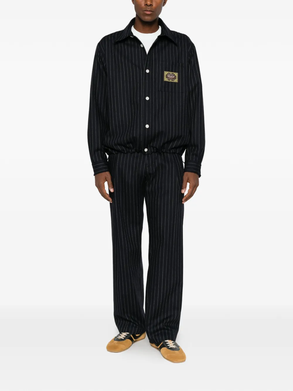 Drôle De Monsieur Broek met krijtstreep Blauw