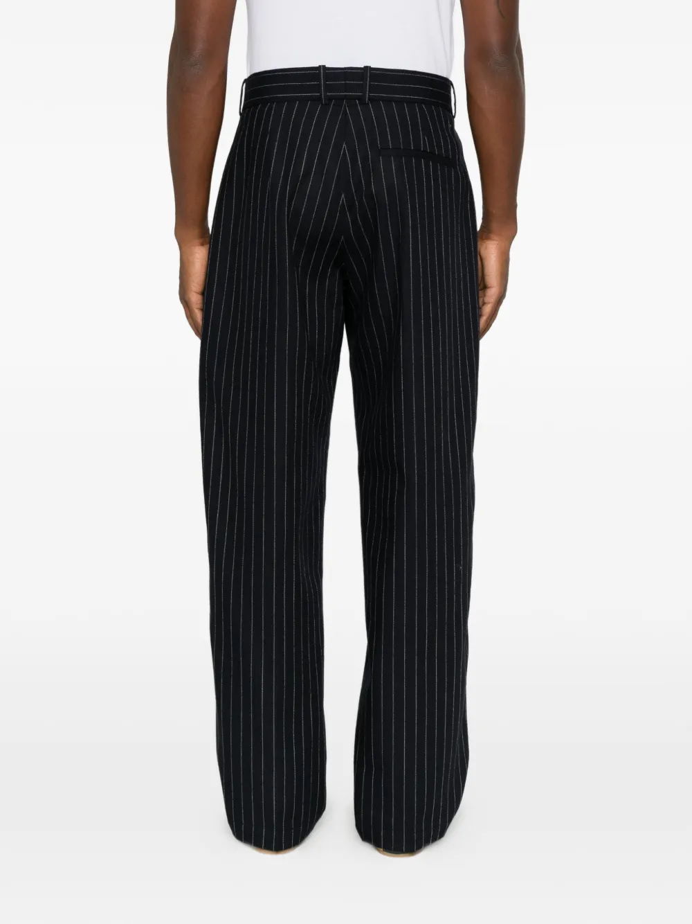Drôle De Monsieur Broek met krijtstreep Blauw