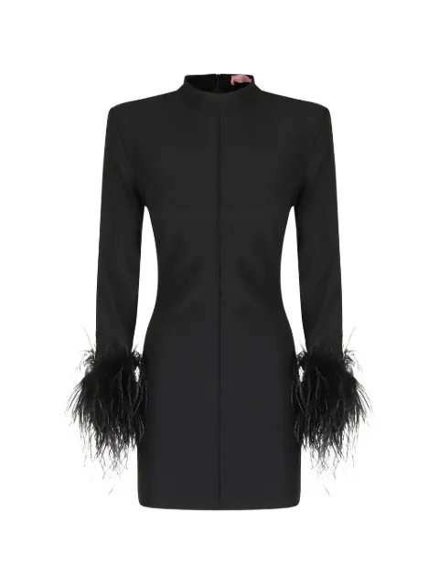 TWENTY FOURHAITCH Teide feather-trim mini dress