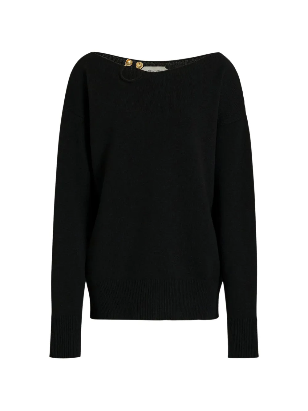 Alberta Ferretti embellished boat-neck sweater - Black