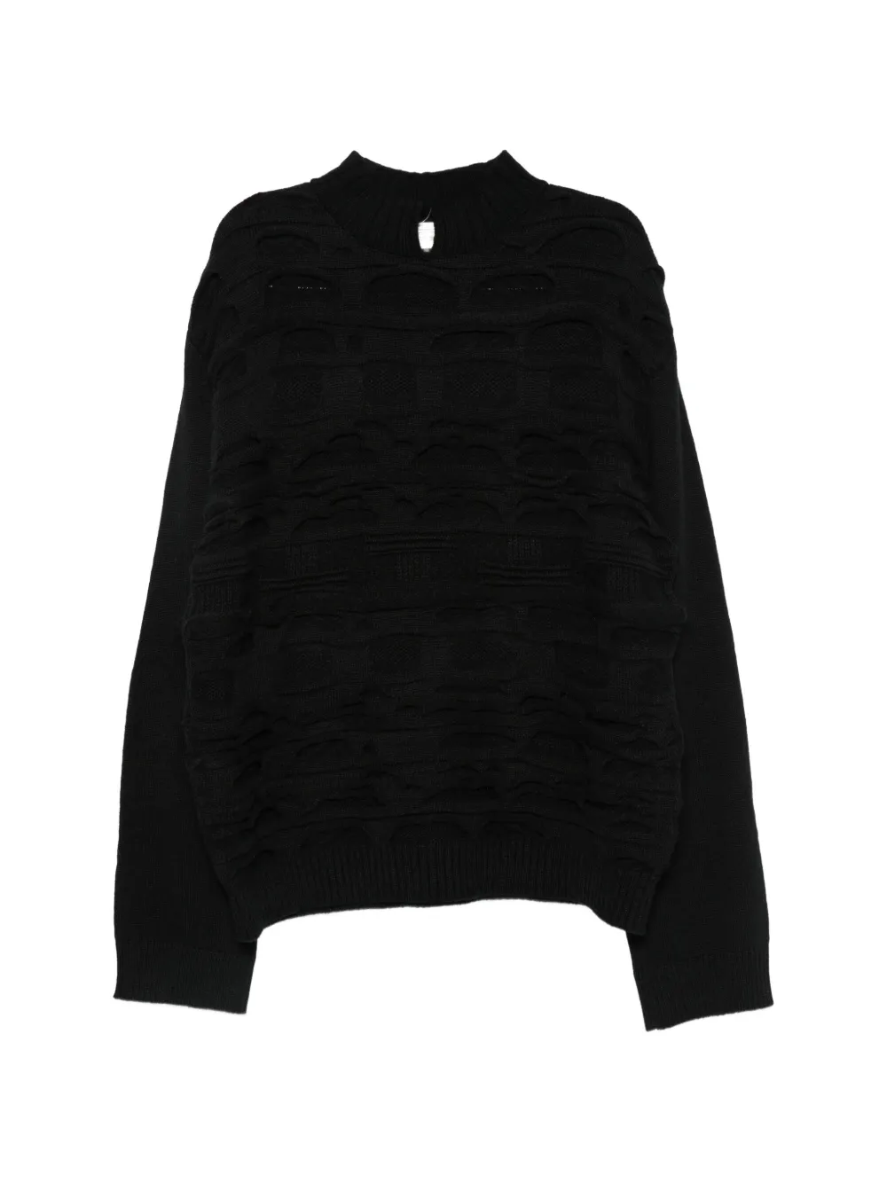 Individual Sentiments distressed panelled sweater - Black