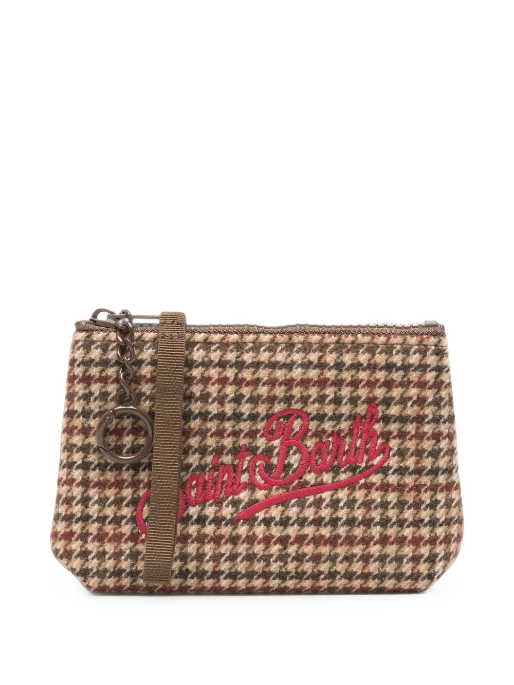 MC2 Saint Barth mini Aline houndstooth embroidered make-up bag