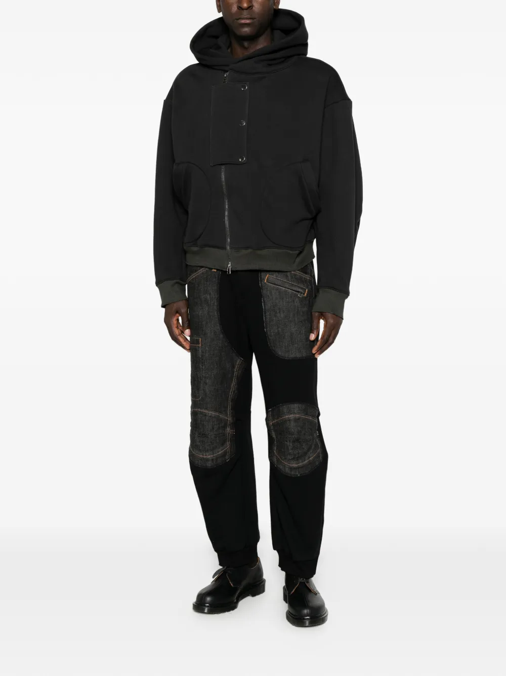 Individual Sentiments panelled hooded jacket Grijs