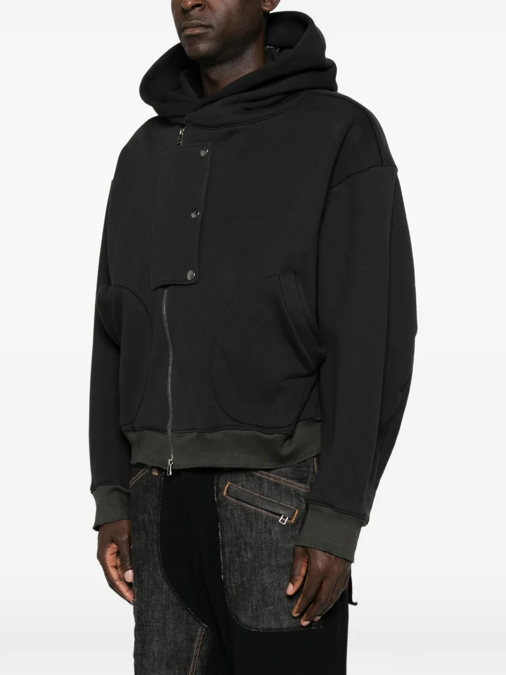 Individual Sentiments panelled hooded jacket Grijs