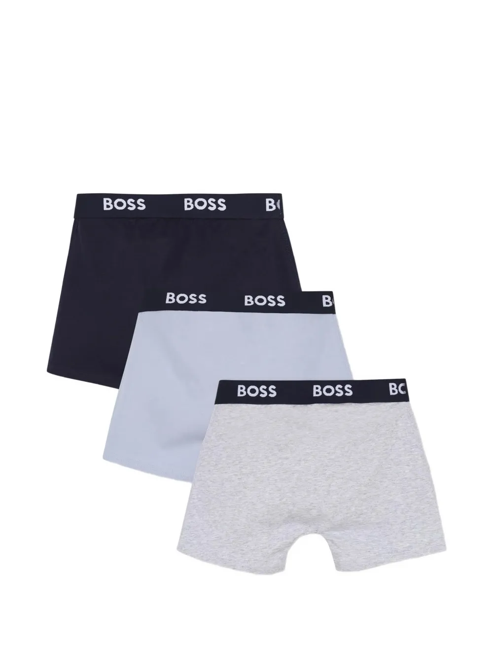 BOSS Kidswear Drie boxershorts met logoband Blauw