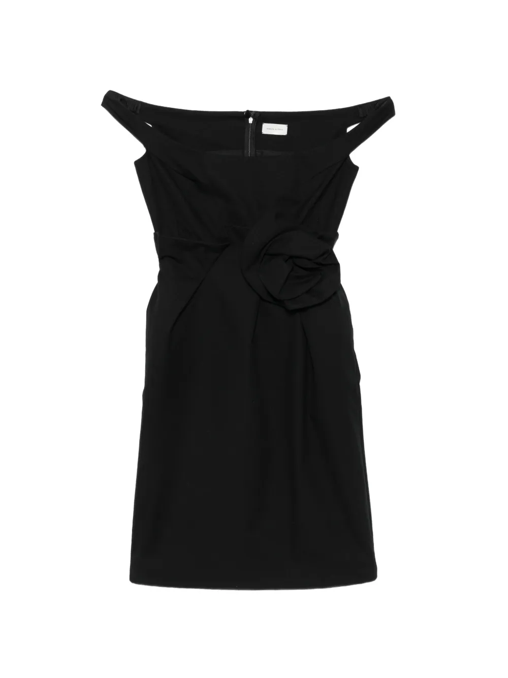 Magda Butrym off-shoulder rosette-detail dress - Schwarz