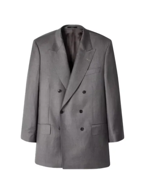 Paul Smith oversized grey pin-dot wool double-breasted blazer