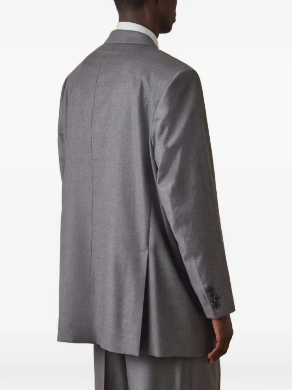 Paul Smith Oversized wollen blazer met dubbele rij knopen en stippen Grijs