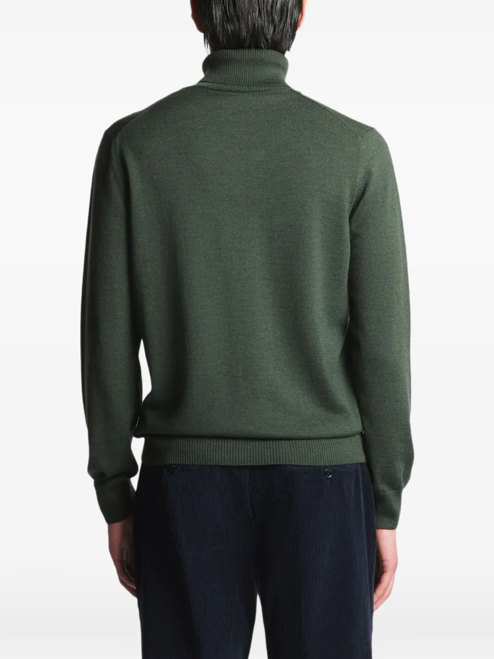 Fay roll-neck wool sweater Groen
