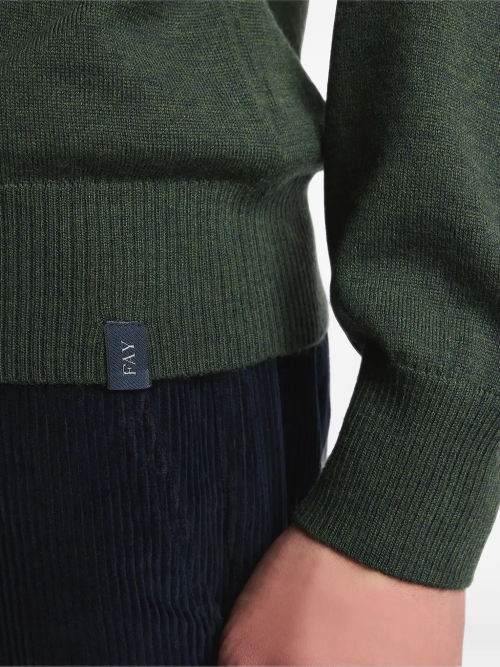 Fay roll-neck wool sweater Groen