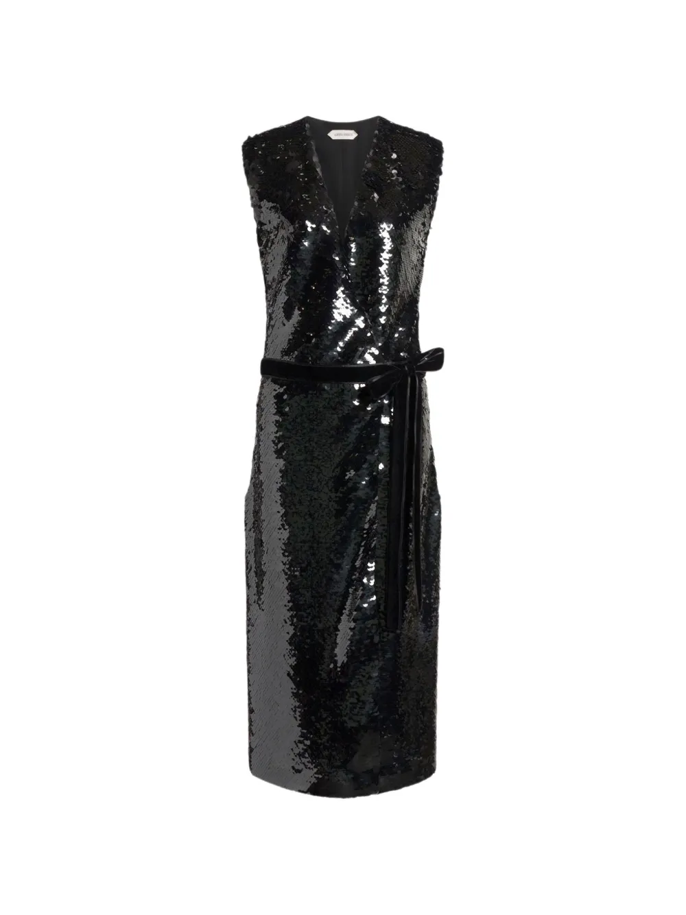 Alberta Ferretti sequin-embellished wrap midi dress