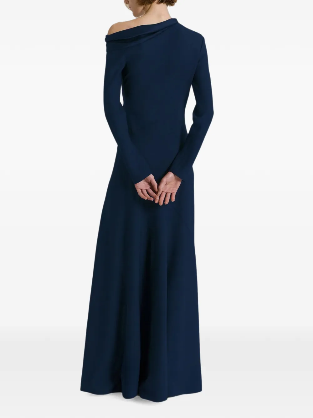 Alberta Ferretti Off-shoulder gedrapeerde maxi-jurk Blauw