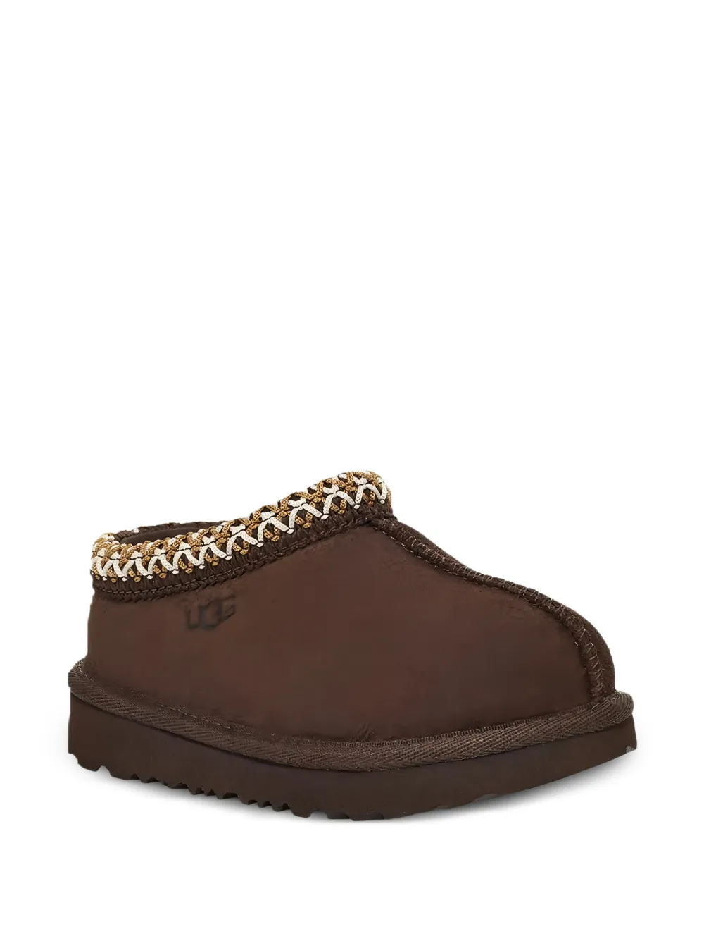 UGG Kids Tasman II braided-trim suede boots - Marrone