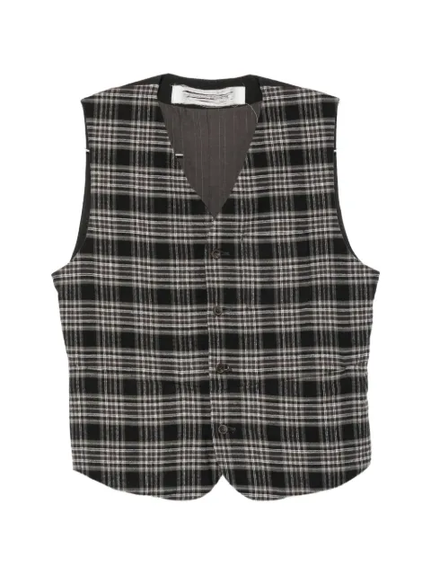 Individual Sentiments check-pattern button-up waistcoat