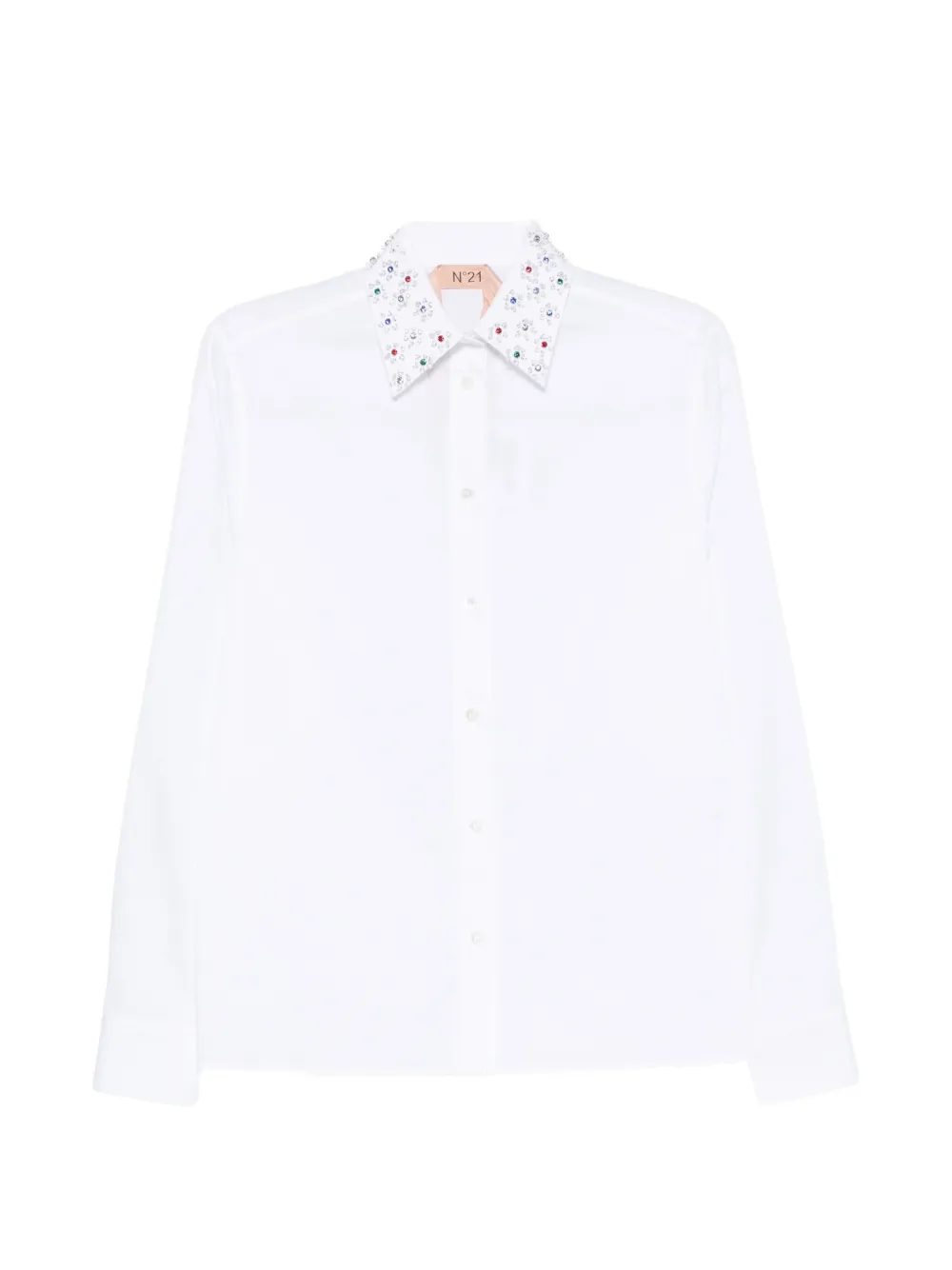 Nº21 crystal-embellished shirt - Blanc Nº21 crystal-embellished shirt - Blanc