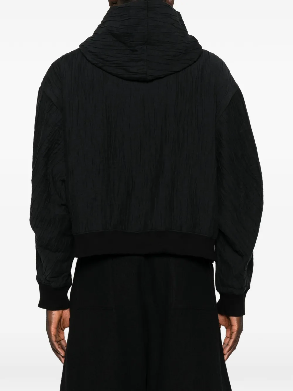 Individual Sentiments crinkled-finish hooded jacket Zwart