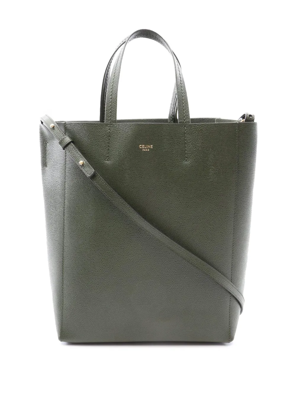 Celine Pre-Owned petit sac cabas vertical en cuir de veau grainé (2015-2026) - Marron Celine Pre-Owned petit sac cabas vertical en cuir de veau grainé (2015-2026) - Marron