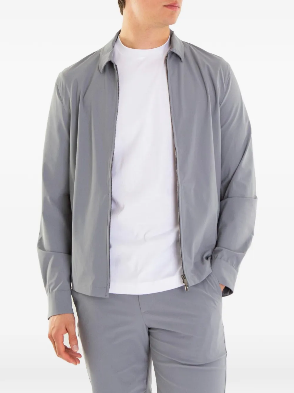 Valenza Stretch shirtjack met rits Grijs