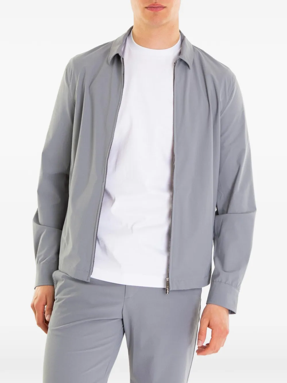 Valenza Stretch shirtjack met rits Grijs