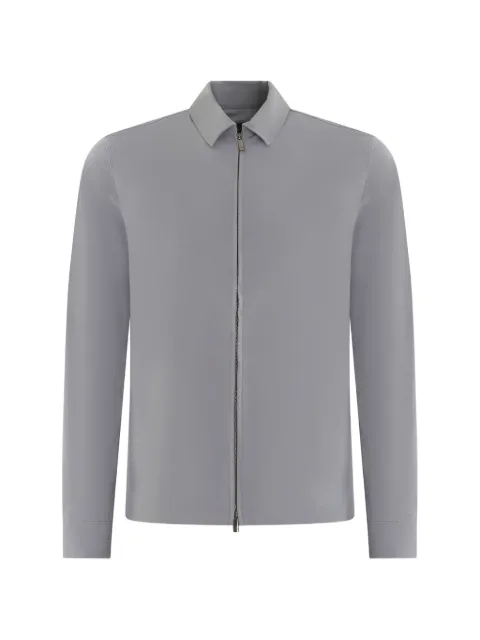 Valenza zip-up stretch-design overshirt