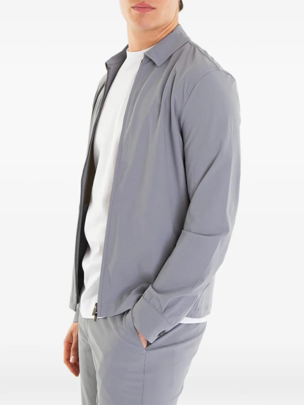Valenza Stretch shirtjack met rits Grijs