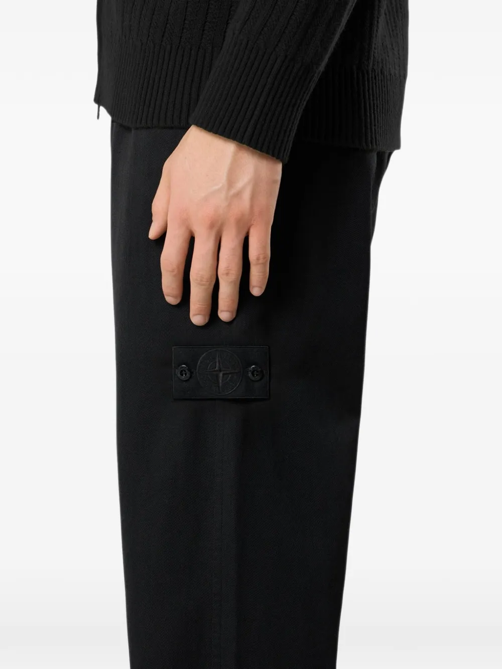 Stone Island Straight broek met logopatch Zwart