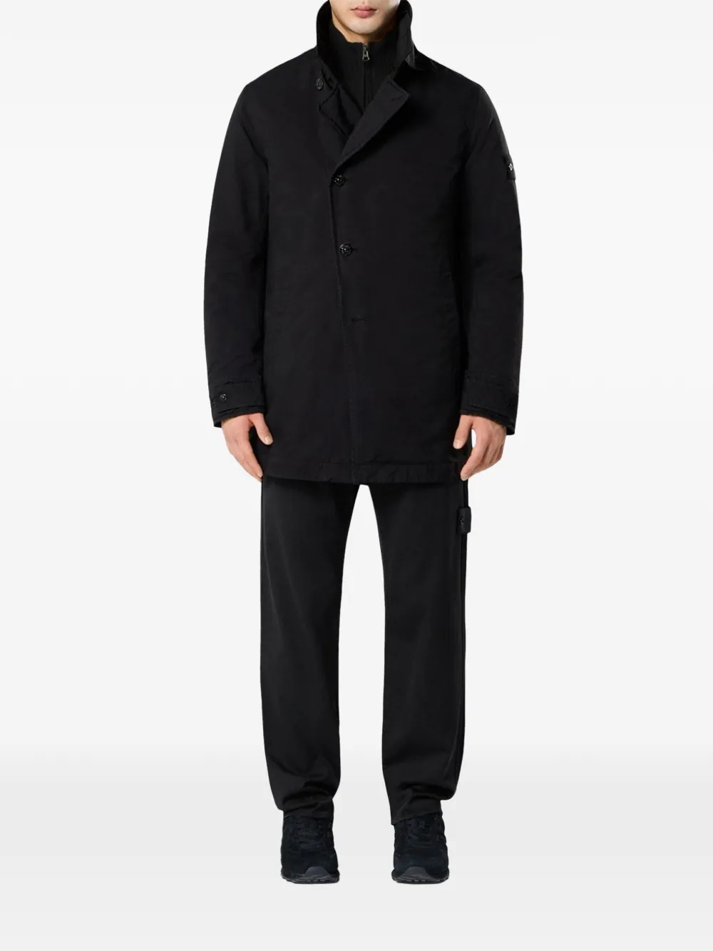 Stone Island Straight broek met logopatch Zwart