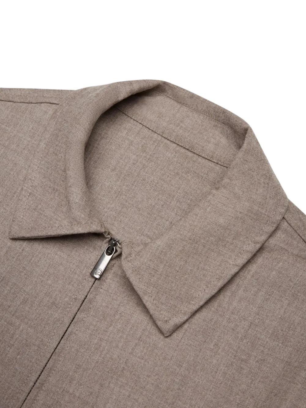 Valenza Shirtjack met lange mouwen en rits Beige