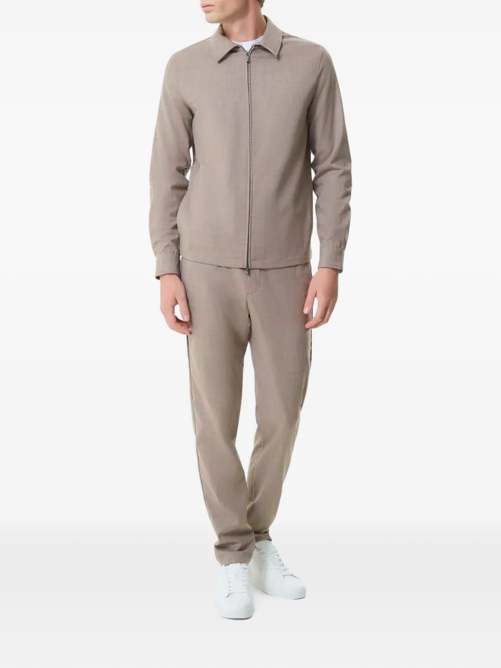Valenza Shirtjack met lange mouwen en rits Beige