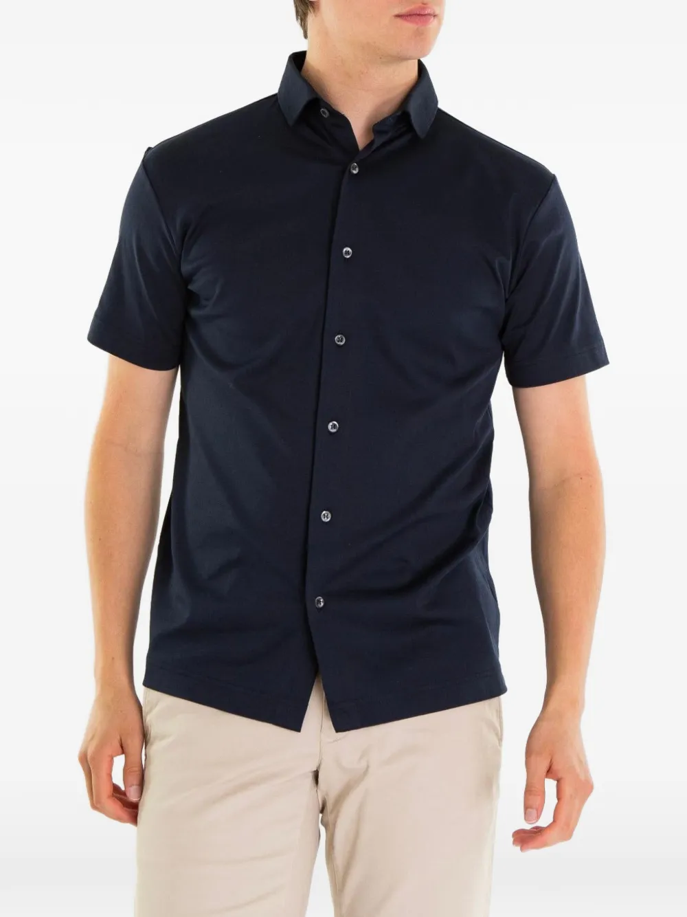 Valenza Supima short-sleeve shirt - Blu
