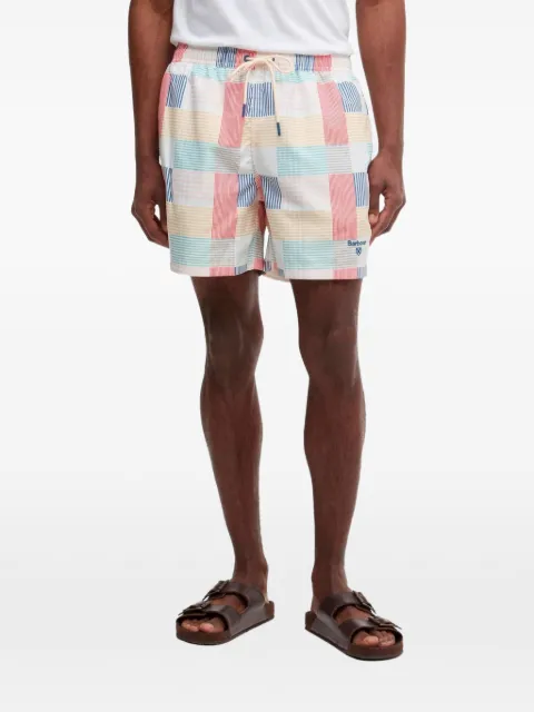 Barbour patchwork-print swim shorts