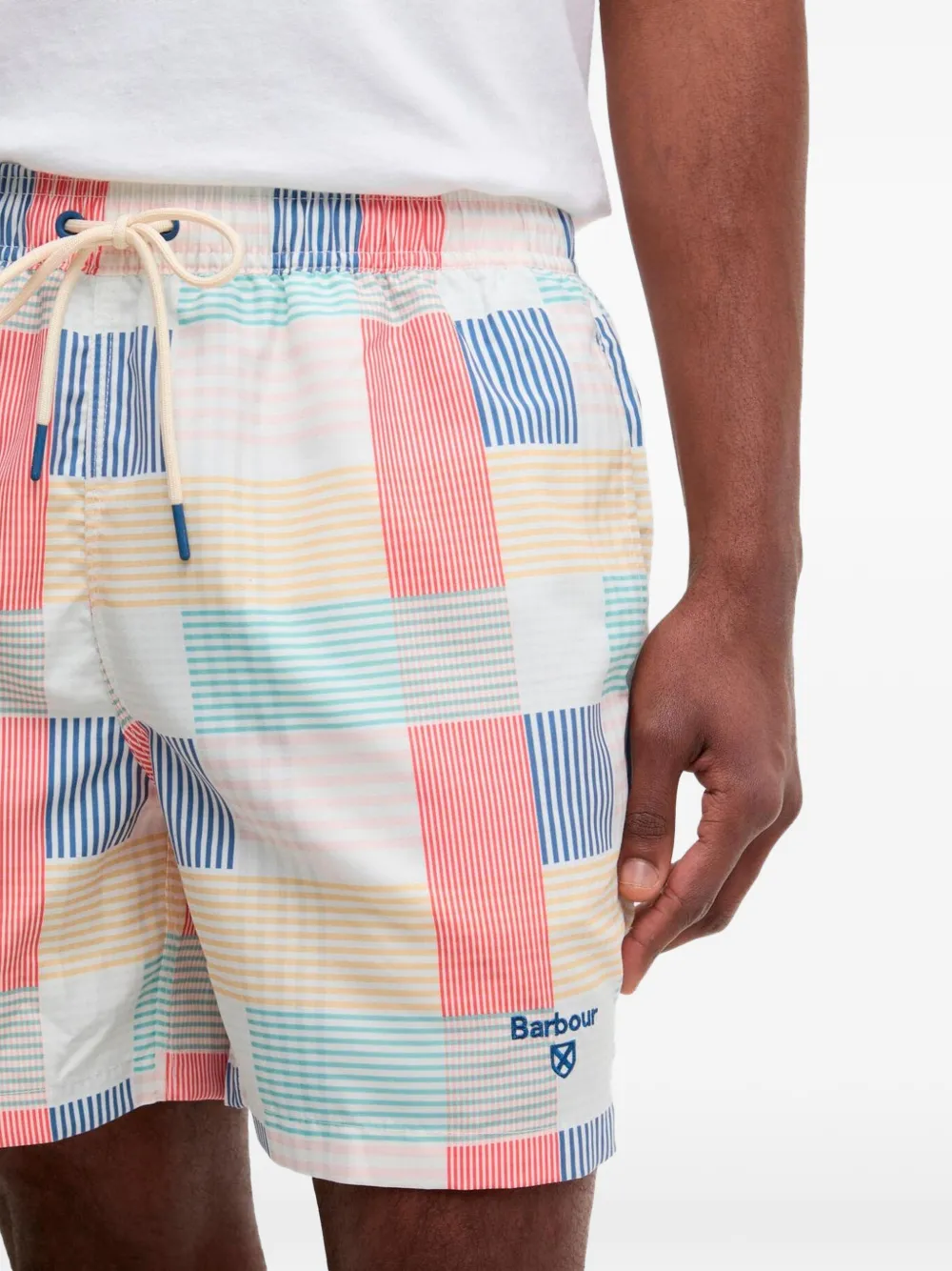 Barbour patchwork-print swim shorts Wit