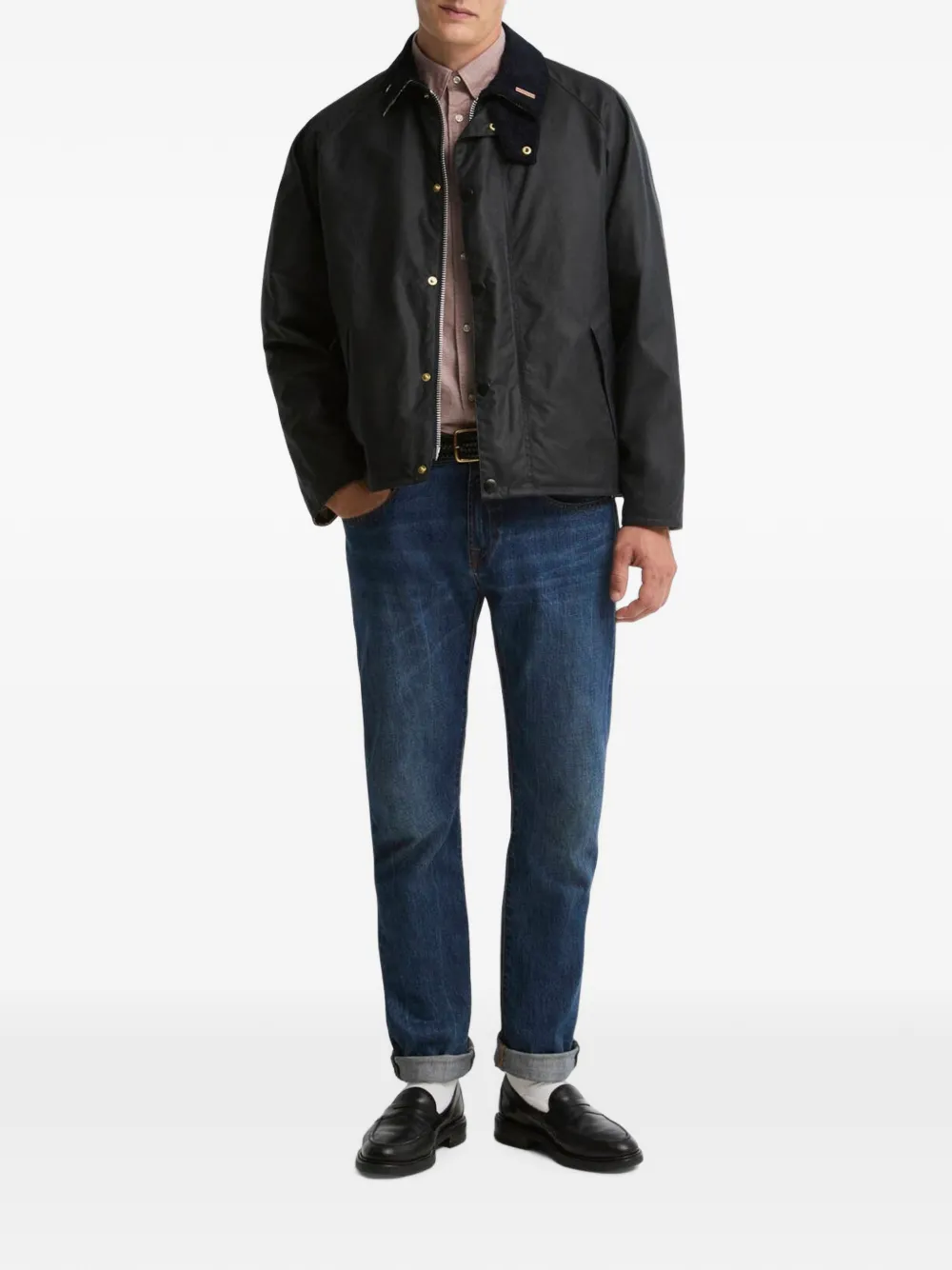 Barbour Icons Transport gewaxt jack Blauw