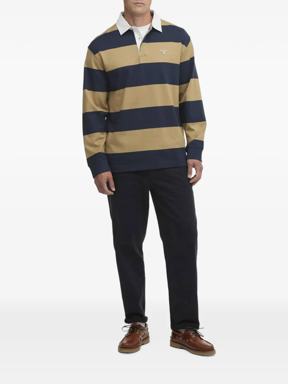 Barbour Broome striped rugby polo shirt Geel