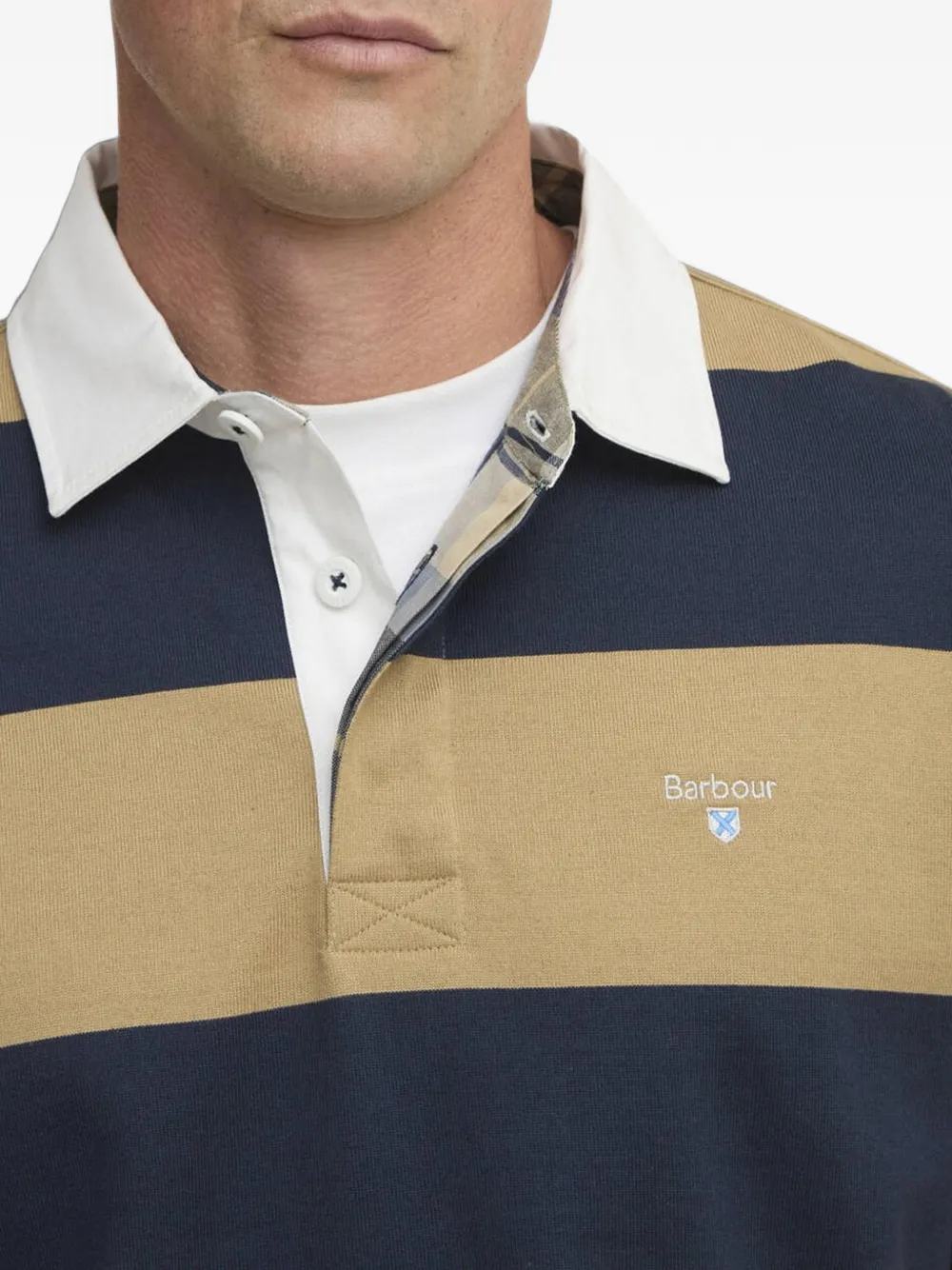 Barbour Broome striped rugby polo shirt Geel
