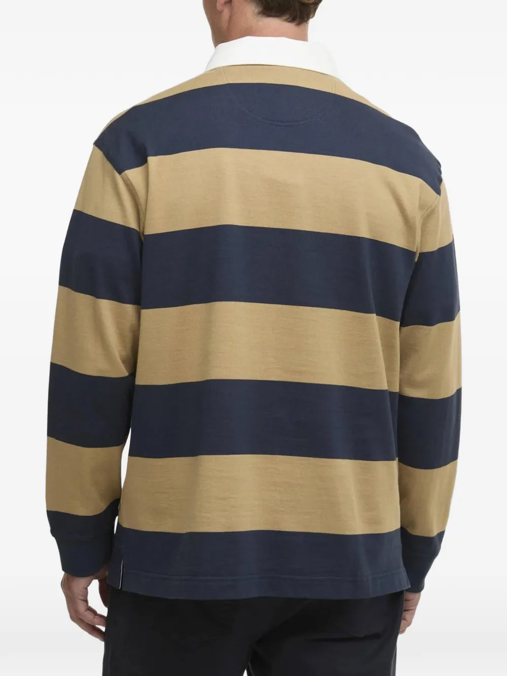 Barbour Broome striped rugby polo shirt Geel