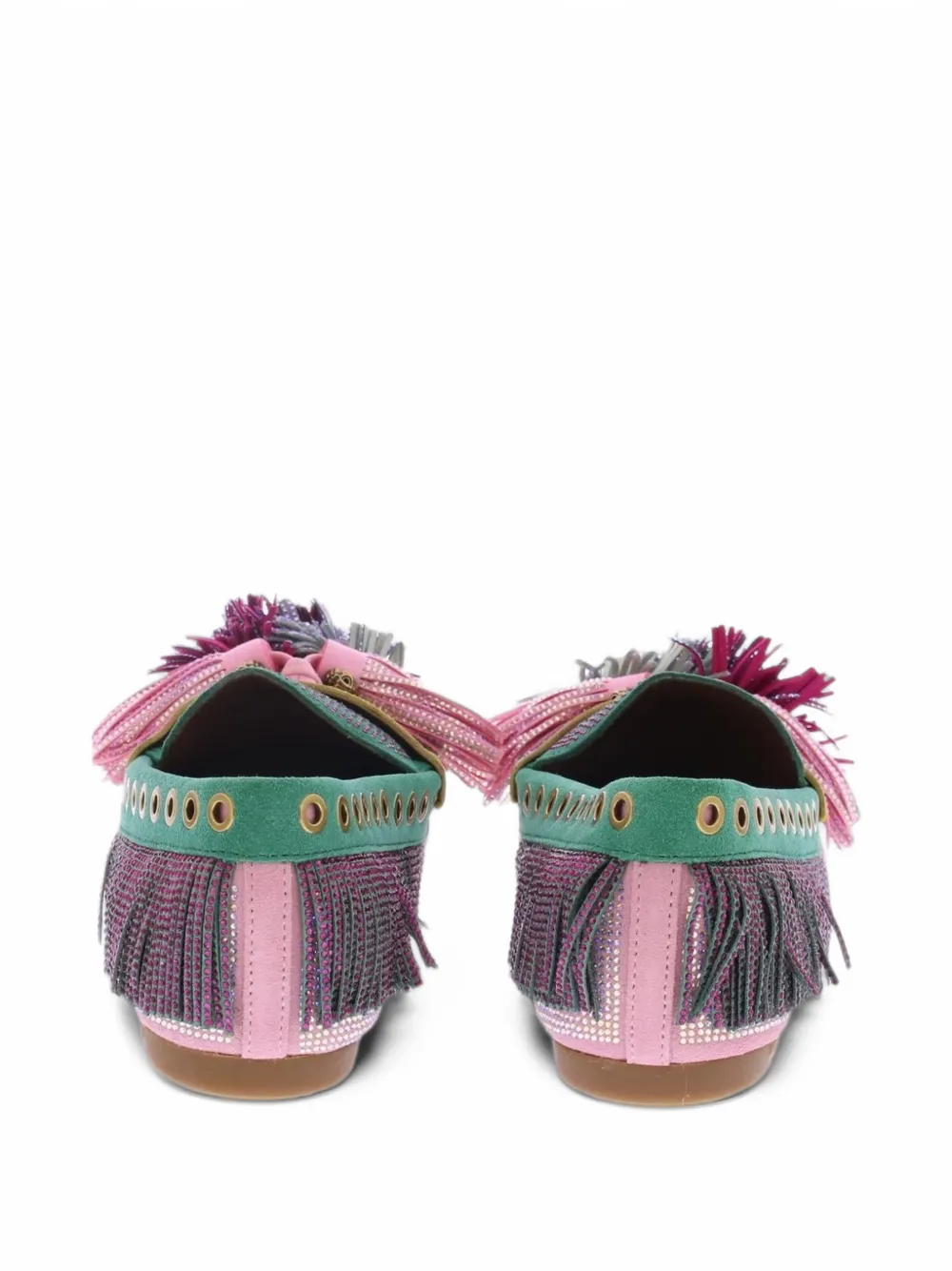 Kurt Geiger London 225-pom-pom fringed slippers - Rosa