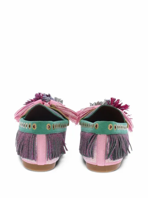 Kurt Geiger London 225-pom-pom fringed slippers