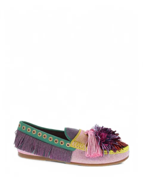 Kurt Geiger London 225-pom-pom fringed slippers