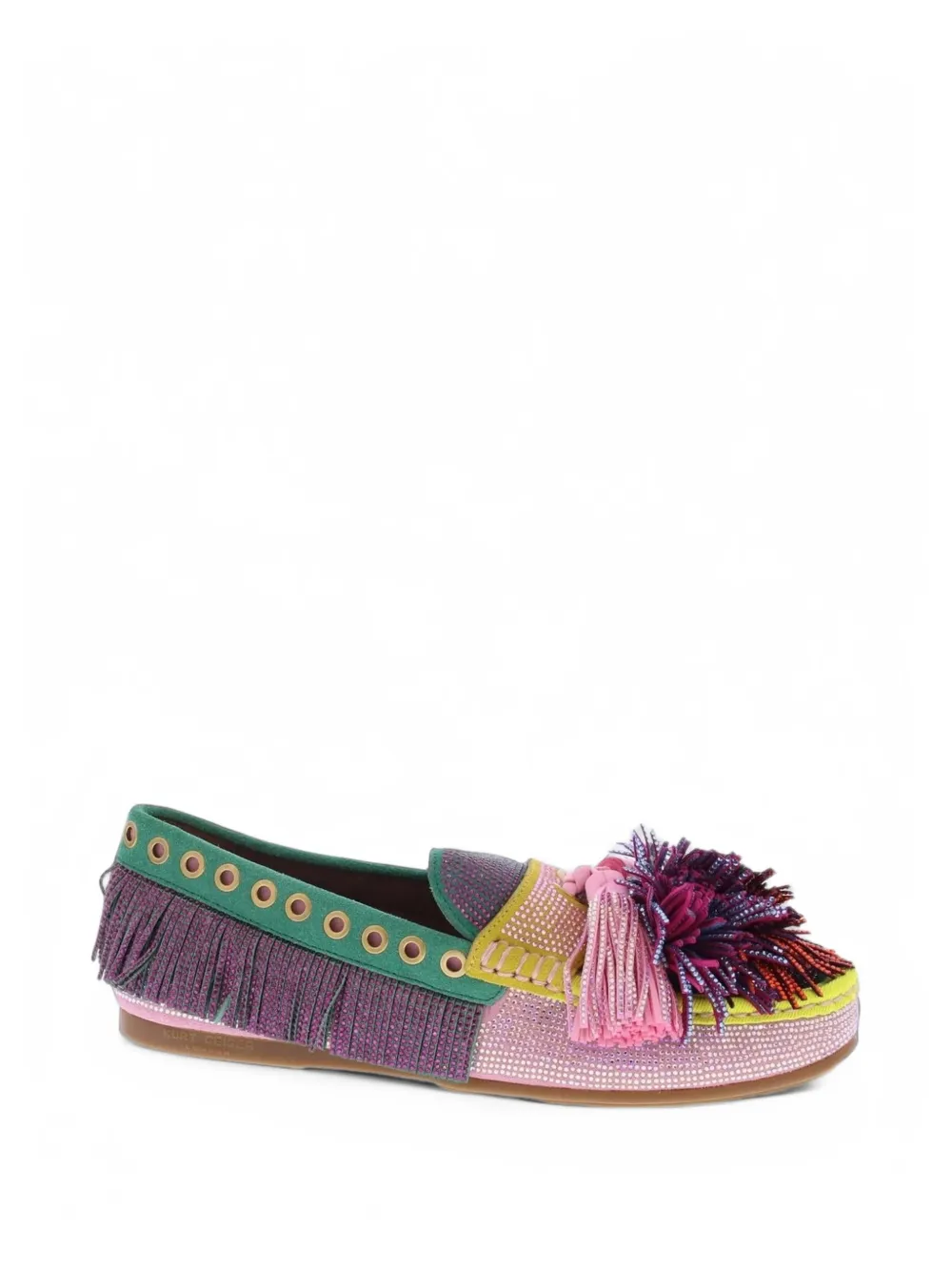 Kurt Geiger London 225-pom-pom fringed slippers - Rosa