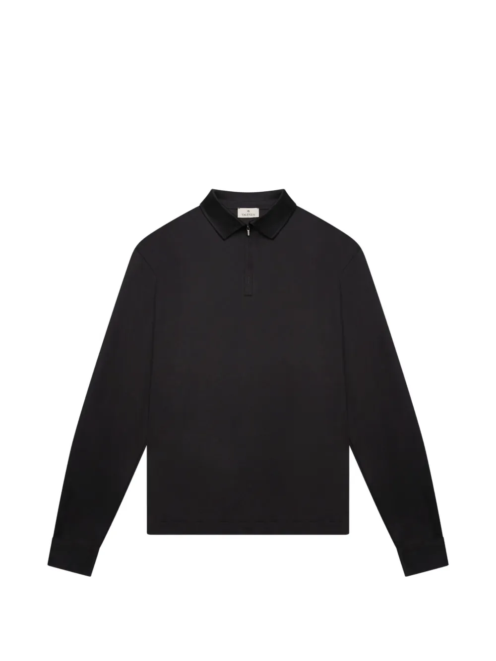 Valenza zip-collar long-sleeve polo shirt
