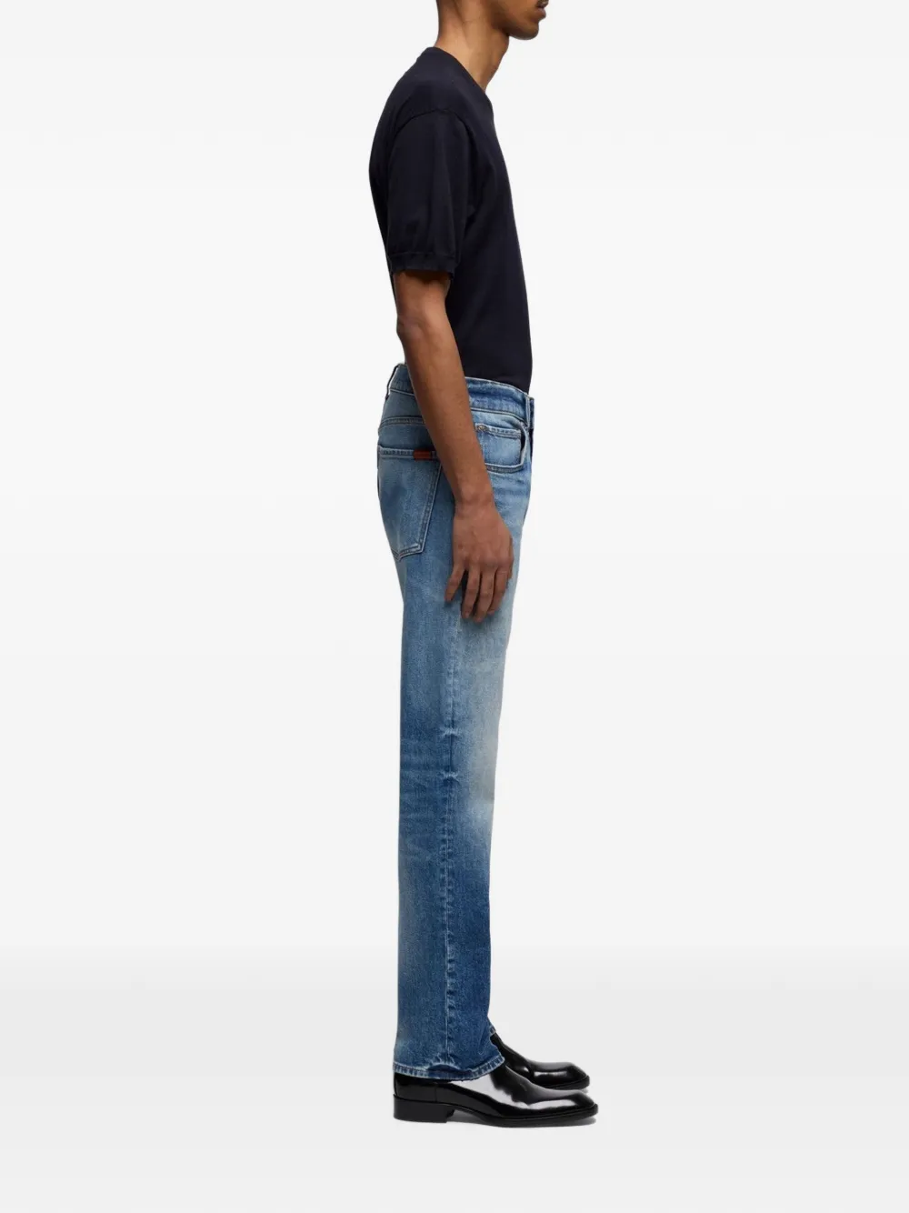 7 For All Mankind The Straight Porch jeans met logo-patch Blauw