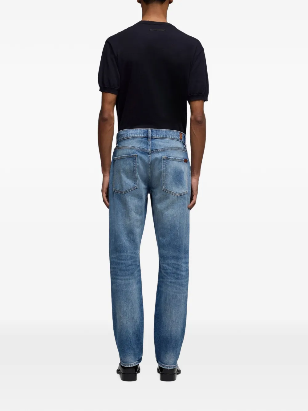7 For All Mankind The Straight Porch jeans met logo-patch Blauw