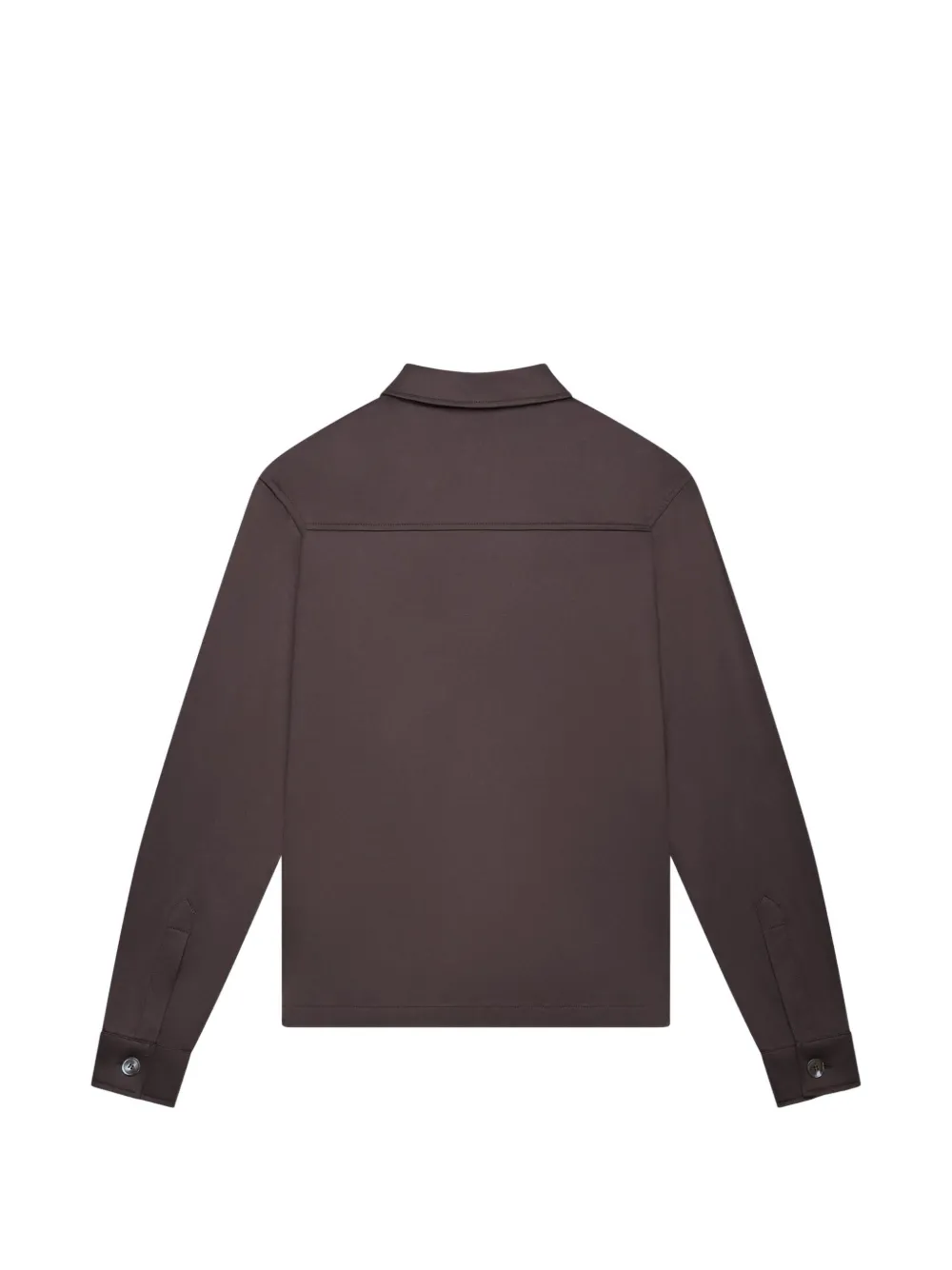 Valenza Supima katoenen shirtjack met rits Bruin
