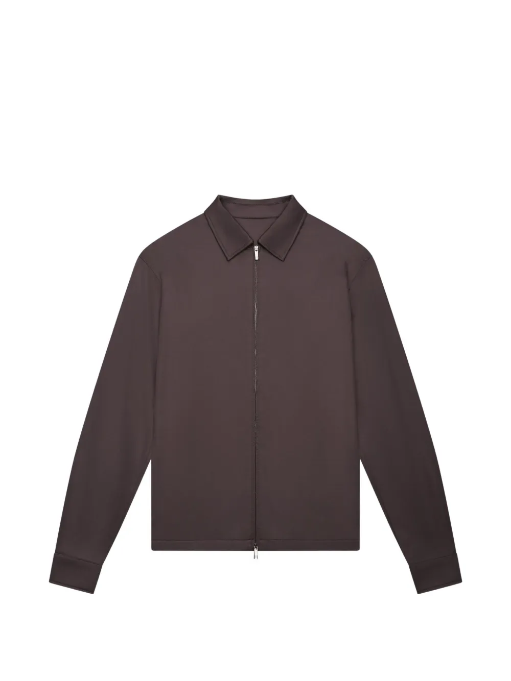 Valenza zip-up Supima cotton overshirt
