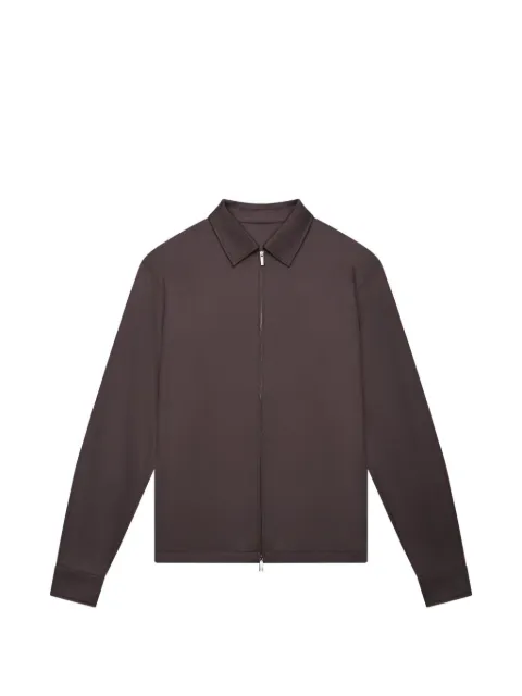 Valenza zip-up Supima cotton overshirt