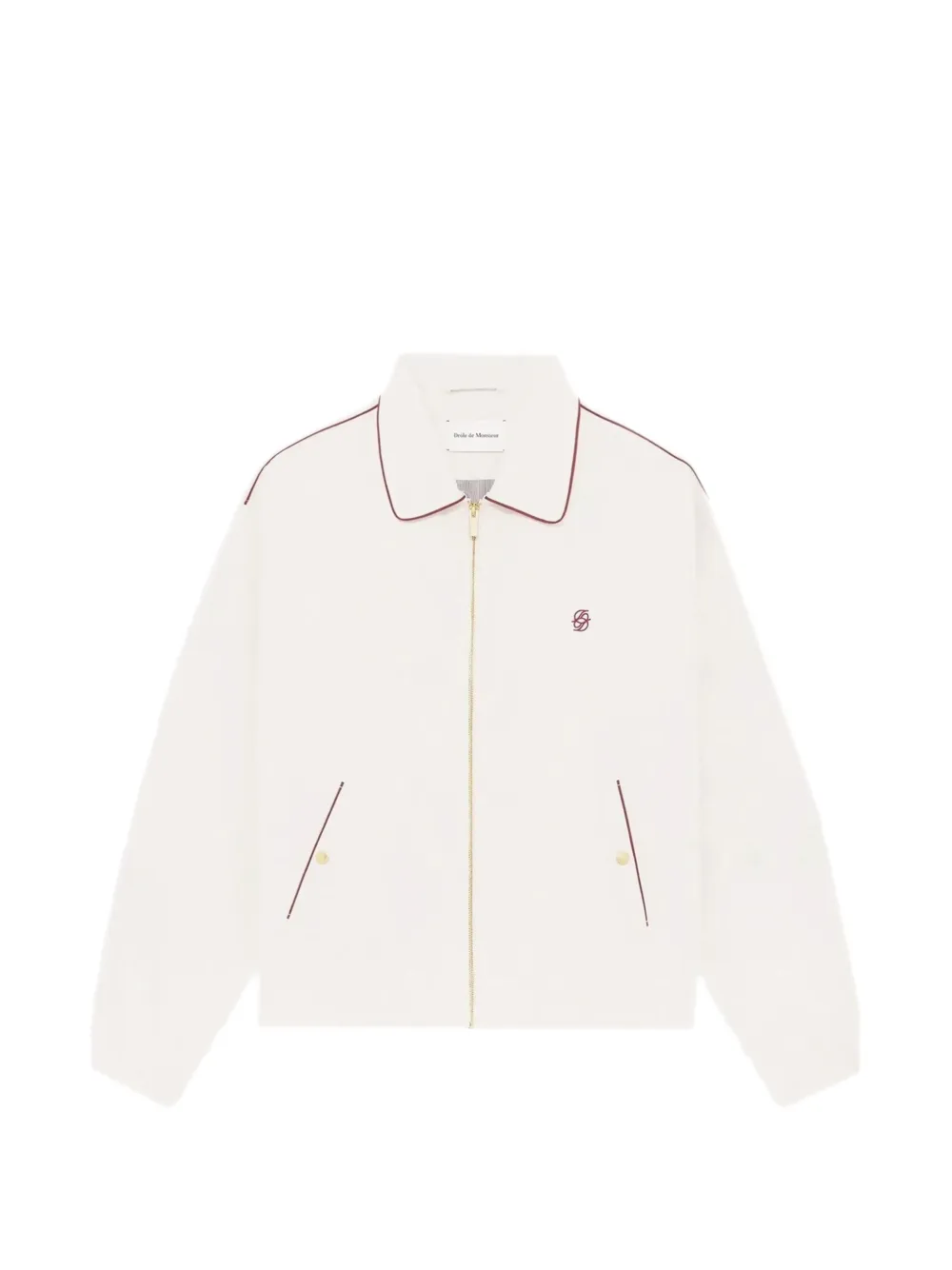Drôle De Monsieur embroidered cotton blouson jacket - Nude
