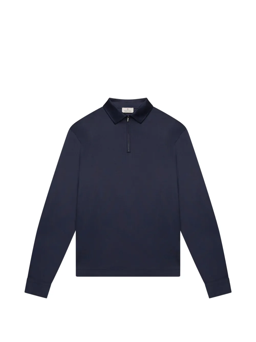 Valenza zip-neck long-sleeve polo shirt