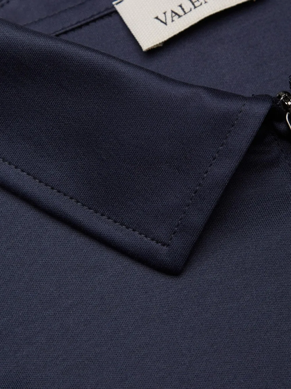 Valenza zip-neck long-sleeve polo shirt Blauw