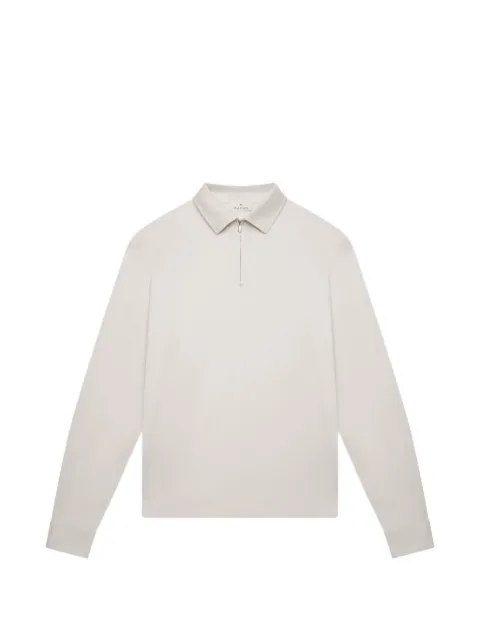 Valenza zip-collar long-sleeve polo shirt